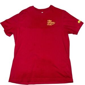 Nike Red Short Sleeve Tee Vibrant Cotton Blend Size XL